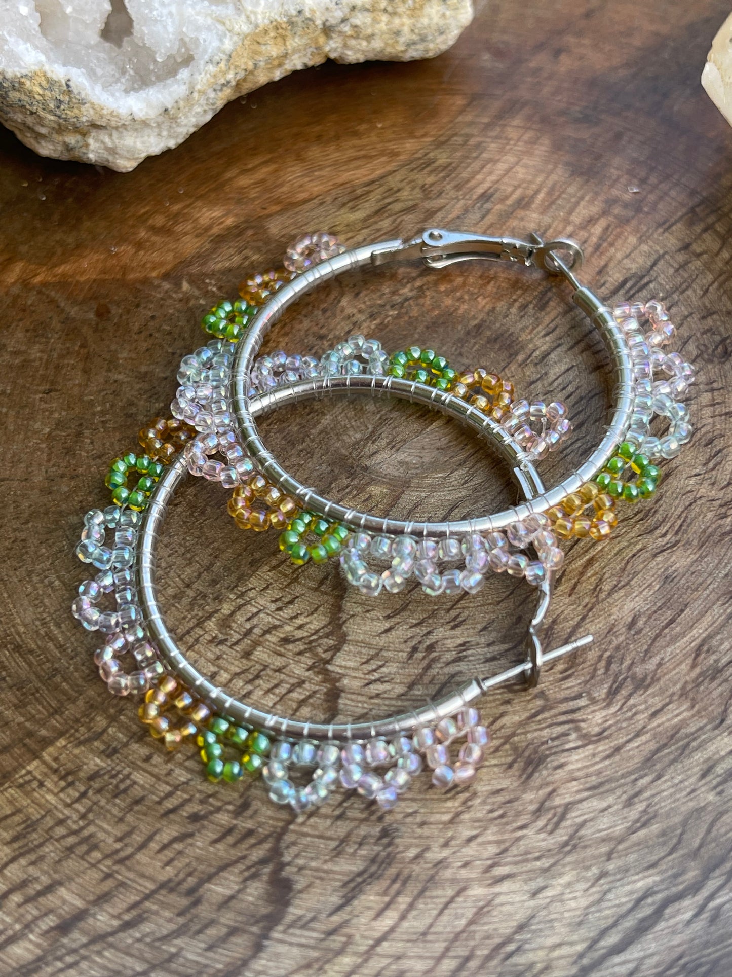 Hoops (Clear Multi-Colored Daisies)