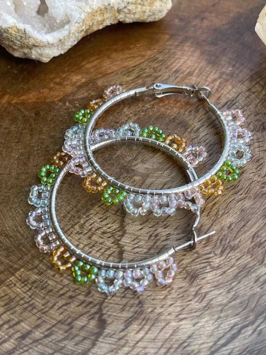 Hoops (Clear Multi-Colored Daisies)